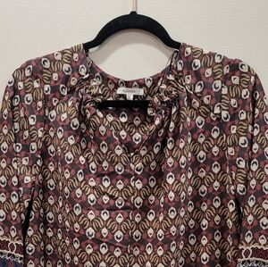 Anthropologie Pleione Peasant Blouson Sleeves Blouse - S